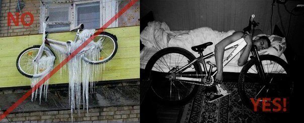 Неправильне зберігання велосипеда