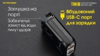 Фонарь ручной наключный Nitecore TINI 2 (2xOSRAM P8, 500 лм, 5 реж., USB Type-C), grey 2