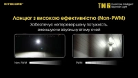 Ліхтар ручний наключний Nitecore TINI 2 (2xOSRAM P8, 500 лм, 5 реж., USB Type-C), grey 12