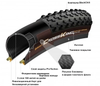 Покришка 29 x 2.20 (55-622) Continental Race King (ProTection) black/black foldable TPI 3/180 (615g) 2