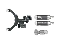 Кріплення Topeak Tri-BackUp ELITE, AL rear hydration multi mount on saddle V rail section, multi angle adjustment, including one Micro AirBooster & 2pcs 16g CO2 cartridges, for saddles with angled rear rails 0