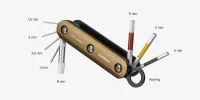 Мультитул Topeak Hex Combo, heavy duty folding tool, Aluminum body w/8 pcs CR-V Hex tools, w/key ring 2