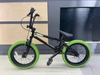 Тестовый | Велосипед BMX 16" Stolen AGENT (2021) BLACK W/ NEON GREEN TIRES 0