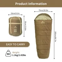 Спальный мешок Naturehike MJ600 CNK2300SD014 (-5°C) 205 см, brown 0