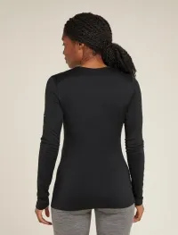 Термофутболка з довгим рукавом ICEBREAKER Women Merino 200 Oasis LS Crewe Mountain Pulse (Y24) black 2