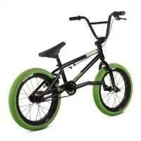 Велосипед BMX 16" Stolen AGENT (2021) BLACK W/ NEON GREEN TIRES 2