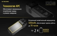 Фонарь ручной наключный Nitecore TUP (Cree XP-L HD V6, 1000 лм, 5 реж., USB), black 20