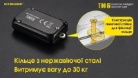 Ліхтар ручний наключний Nitecore TINI 2 (2xOSRAM P8, 500 лм, 5 реж., USB Type-C), grey 8
