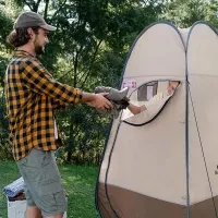 Палатка душевая Naturehike Utility Tent 210T NH17Z002-P, brown 4