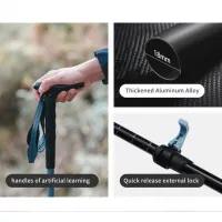 Треккинговая палка 3-секционная Naturehike CNK2550DS012, 61-125 см, blue 0