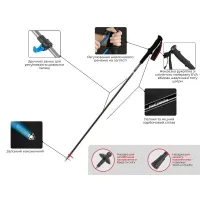 Треккинговая палка 3-секционная Naturehike ST07 NH18D010-Z, 115-135 см, burgundy 5