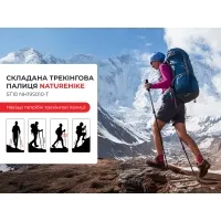 Треккинговая палка 3-секционная Naturehike ST10 NH19S010-T, 130 см, blue 4