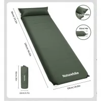 Коврик самонадувающийся одноместный с подушкой Naturehike CNK2450WS020, 100 мм, khaki 0