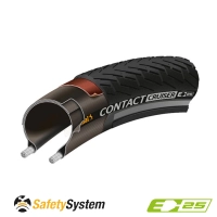 Покрышка 28 x 2.20 (55-622) Continental Contact Cruiser (SafetySystem Breaker) black/black wire reflex TPI 3/180 (1025g) 4