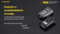 Фонарь ручной наключный Nitecore TINI 2 (2xOSRAM P8, 500 лм, 5 реж., USB Type-C), grey 9
