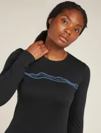 Термофутболка з довгим рукавом ICEBREAKER Women Merino 200 Oasis LS Crewe Mountain Pulse (Y24) black 4