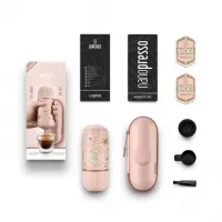 Портативна еспресо-кавоварка Wacaco Nanopresso з чохлом, dark soul pink 1