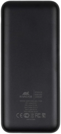 Універсальна мобільна батарея Rivacase VA2081 20000mAh, USB-C, 2*USB-A, Black 1