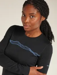 Термофутболка з довгим рукавом ICEBREAKER Women Merino 200 Oasis LS Crewe Mountain Pulse (Y24) black 3