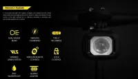 Фара Moon Titan Max 1700 люмен, встроенный аккум, USB TYPE-C кабель, black 17