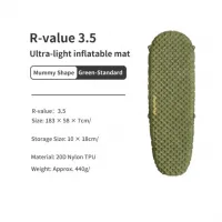 Матрас надувной овальный Naturehike CNH22DZ018 183 см, 70 мм, green 2