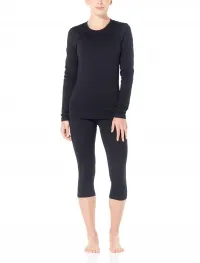 Термоштаны ICEBREAKER Women Merino 200 Oasis 3/4 Leggings (Y24) black 3