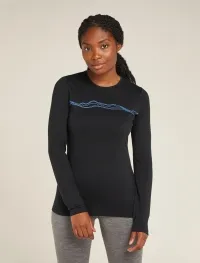 Термофутболка з довгим рукавом ICEBREAKER Women Merino 200 Oasis LS Crewe Mountain Pulse (Y24) black 0