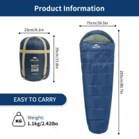 Спальний мішок Naturehike MJ300 CNK2300SD014 (4°C) 205 см, dark blue 0
