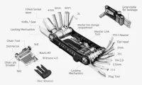 Мультитул Topeak Mini PT30, 30 functions mini tool, w/power link chaintool and tubeless repair tool, w/tool bag, gold 7