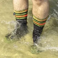 Шкарпетки водонепроникні Dexshell Ultra Dri Sports, з помаранчевою смугою 1