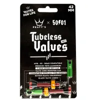 Ніпелі для безкамерки Peaty's x 50to01 Tubeless Valves 42mm rasta 0