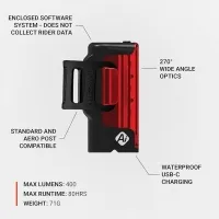 Задний фонарь (мигалка) Lezyne STRIP PRO Ai ALERT 400+ Rear USB-C black (Y18) 6