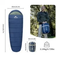Спальный мешок Naturehike MJ600 CNK2300SD014 (-5°C) 205 см, dark blue 0