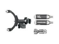 Кріплення Topeak Tri-BackUp ELITE, AL rear hydration multi mount on saddle V rail section, multi angle adjustment, including one Micro AirBooster & 2pcs 16g CO2 cartridge, for triathlon saddles with vertical rails 0