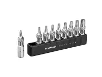 Набор бит Topeak Torx BitKit 9, 9 pcs high quality ratchet tool use Torx bits, 30mm height with knurling for easy use 0