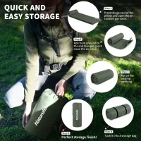 Коврик самонадувающийся одноместный с подушкой Naturehike CNK2450WS020, 100 мм, khaki 4
