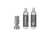 Насос Topeak Ninja Master+ CO2 FuelPack, Micro AirBooster CO2 inflator with 2 threaded 16g CO2 cartridge, w/Ninja bottle cage mount and frame mount 0