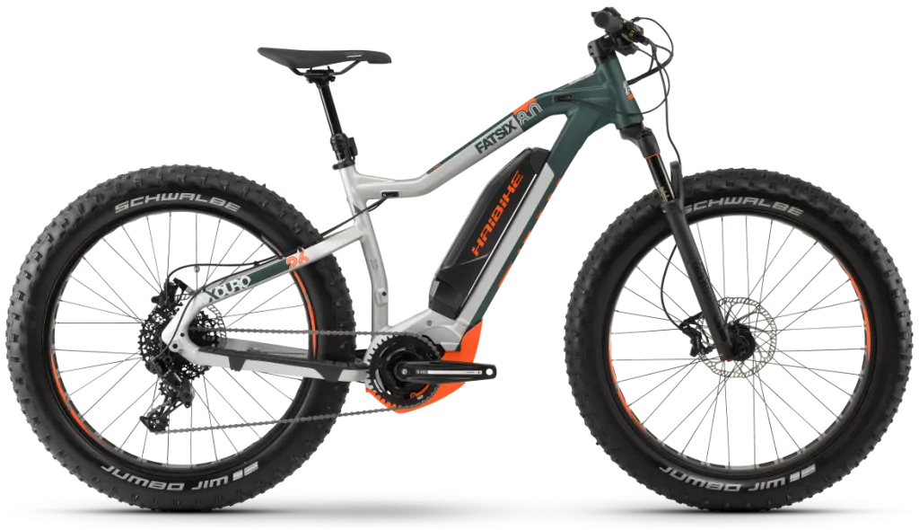 Электровелосипед 26" Haibike XDURO FatSix 8.0 500Wh (2020) серо-зеленый