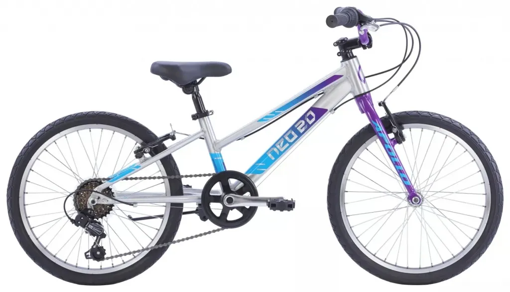 Велосипед 20" Apollo NEO 6s girls (2022) Brushed Alloy / Purple / Blue Fade