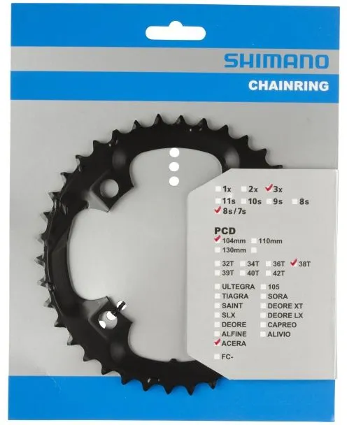 Зірка шатунів Shimano FC-M361 ACERA 38зуб. чорн