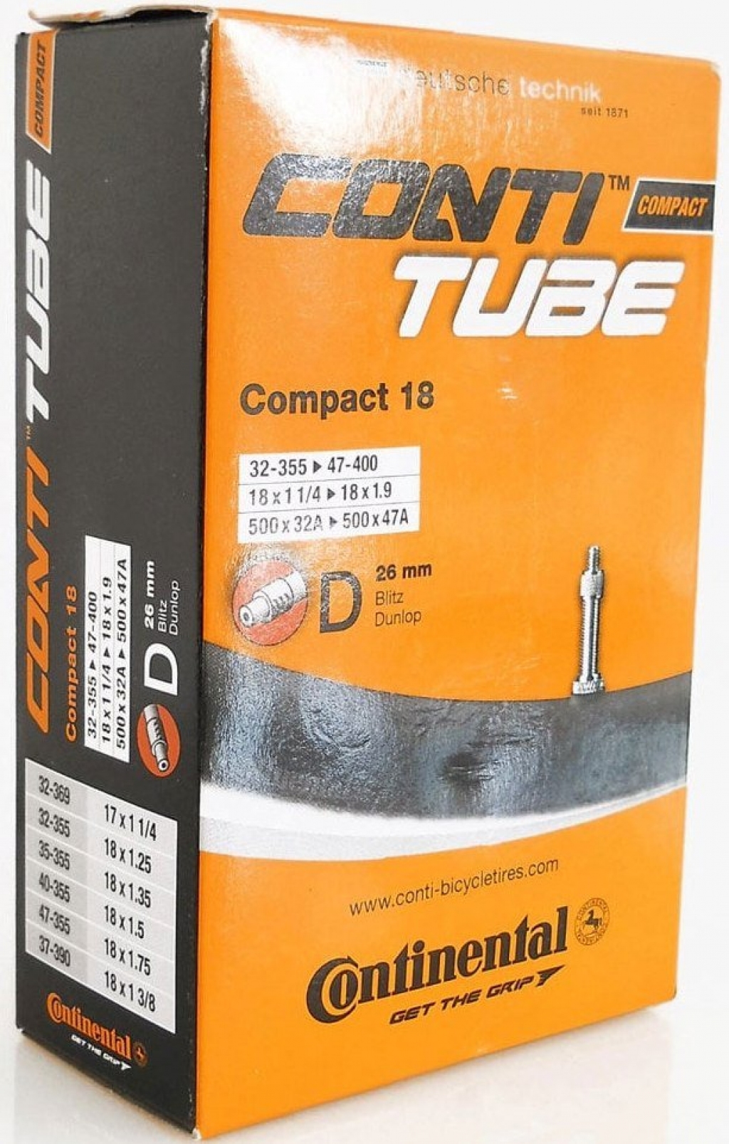 Камера Continental Compact 18", 32-355 - 47-400, DV26mm Камера Continental Compact 18", 32-355 - 47-400, DV26mm