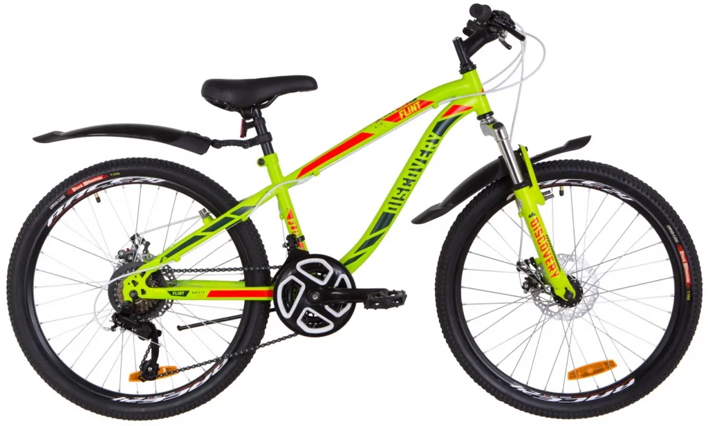 Велосипед 24" Discovery FLINT AM DD 2019 зелено-красный