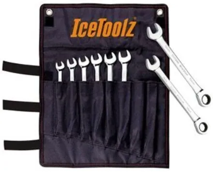 Набор ключей ICE TOOLZ 41B8 с трещёткой от 8 до15мм, в кармане