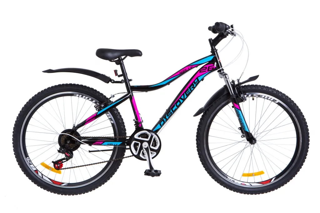Велосипед 26" Discovery Kelly, черно-розовый с голубым 2018