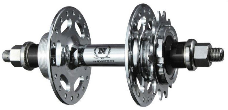 Втулка задняя NOVATEC A166SBT/F FIX-FIX 36H 10x165mm гайки, алюм. silver