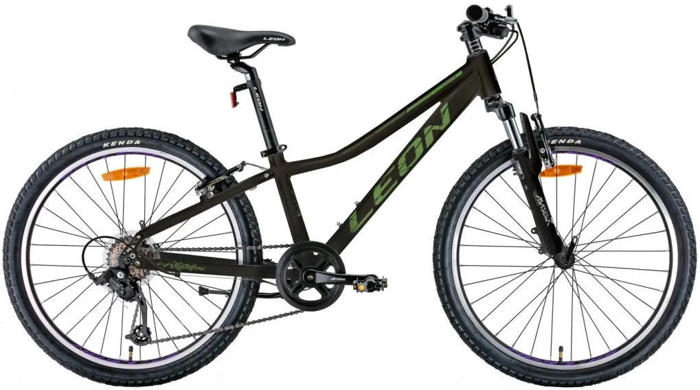 Велосипед 24" Leon JUNIOR AM Vbr (2022) чорний з хакі (м)