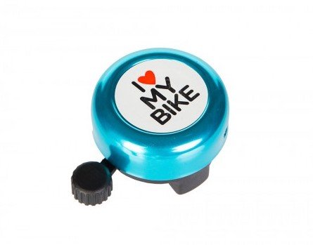 Звонок Green Cycle GCB-1051A-BK I love my bike cтальной синий Звонок Green Cycle GCB-1051A-BK I love my bike cтальной синий