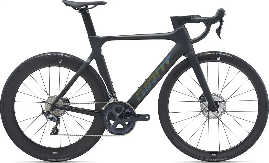 Велосипед 28" Giant Propel Advanced 1 Disc (2021) matte carbon / gloss rainbow