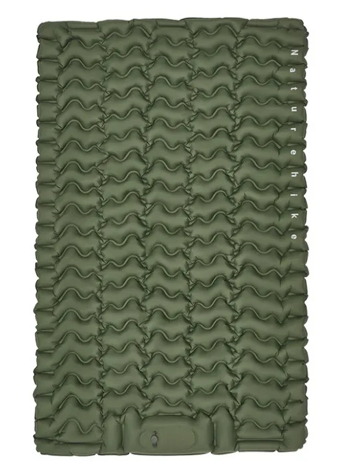 Матрас надувной двойной Naturehike CNK2550WS019, 65 мм,  со встроенной помпой, green