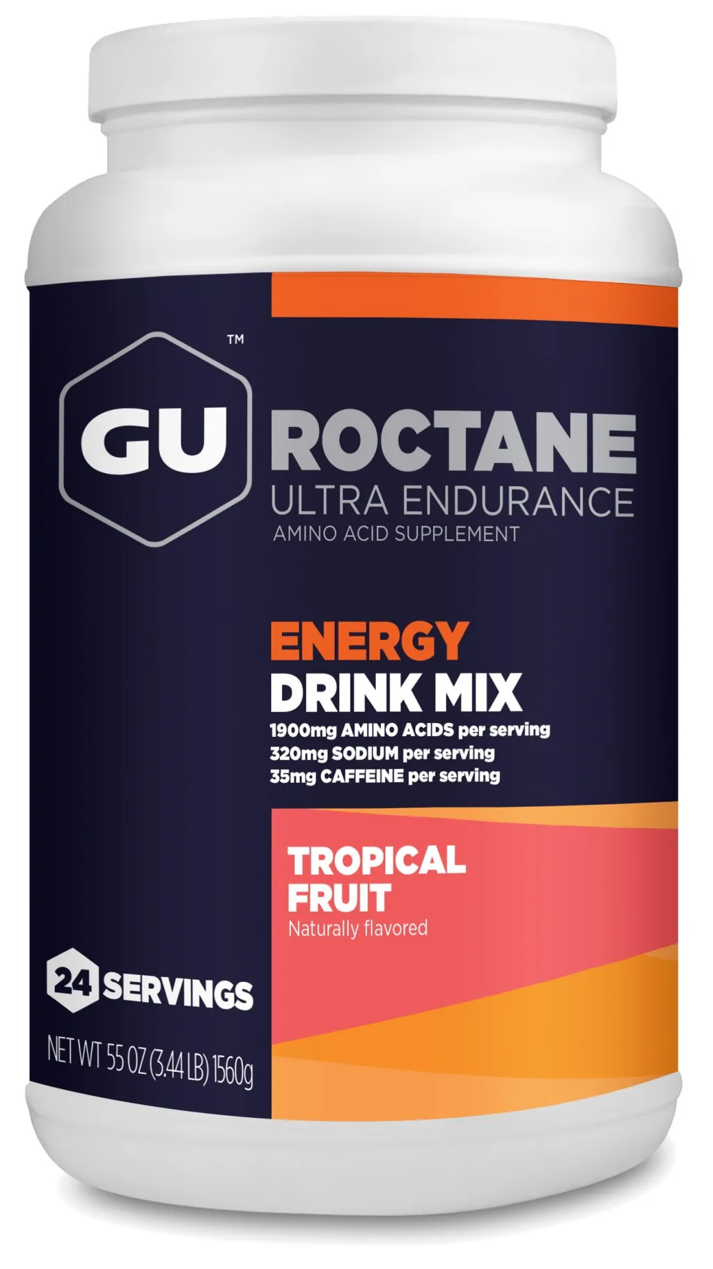 Изотоник GU Energy ROCTANE Tropical Fruit (с кофеином), 24 порции